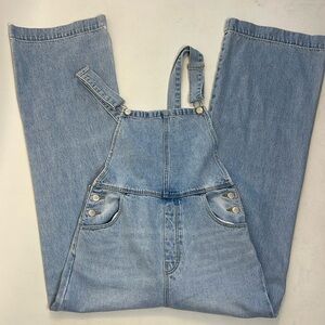 Rollas Old Mate Light Wash Denim Flare Overalls – Size 26